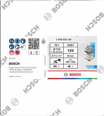 Bosch Power Tools X451 Fächerschleifscheibe, 115 x 22,23 mm K120 2608626136