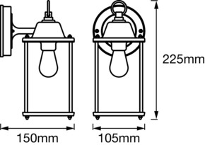 Ledvance Wandleuchte E27 schwarz ENDURA#4058075206625