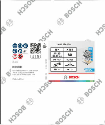 Bosch Power Tools X451 Fächerschleifscheibe, 125 x 22,23 mm K80 2608626150