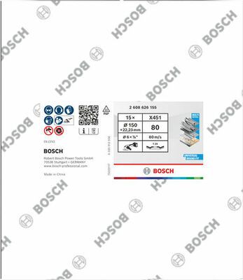 Bosch Power Tools X451 Fächerschleifscheibe, 150 x 22,23 mm K80 2608626155