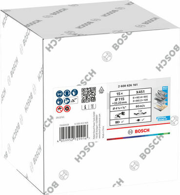 Bosch Power Tools X451 Fächerschleifscheiben Set 115 x 22,23 mm 2608626161