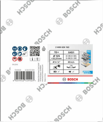 Bosch Power Tools X451 Fächerschleifscheiben Set 125 x 22,23 mm 2608626162