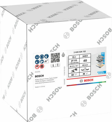 Bosch Power Tools X451 Fächerschleifscheibe, 115 x 22,23 mm K40 2608626167
