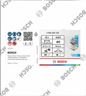 Bosch Power Tools X451 Fächerschleifscheibe, 115 x 22,23 mm K80 2608626173