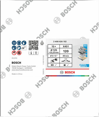 Bosch Power Tools X451 Fächerschleifscheibe, 125 x 22,23 mm K120 2608626182