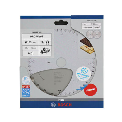 Bosch Power Tools Promo 2er Pack, 165 mm CL Pro Wood 2608644735