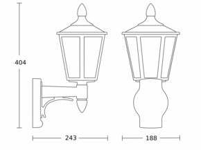 Steinel Außenleuchte ohne Sensor 243 x 188 x 404 mm L 15 weiß