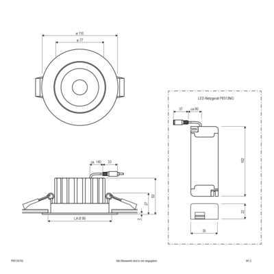 EVN Lichttechnik LED Downlight schwenkbar dimmbar, IP65 P65130102