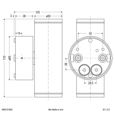 EVN Lichttechnik LED-Wandleuchte IP65 W65101602