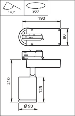 Philips Lighting LED-Stromschienenstrahler 827, DALI, IA, weiß ST770T 27S #97695800