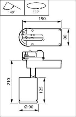 Philips Lighting LED-Stromschienenstrahler 827, DALI, IA, weiß ST770T 27S #97695800