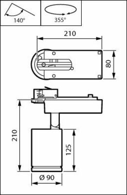Philips Lighting LED-Stromschienenstrahler 830, DALI, IA, weiß ST770T 39S #97712200