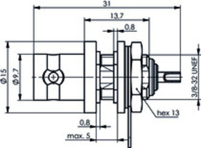 Telegärtner BNC Einbaubuchse isol., weiß, 50 Ohm 100023430