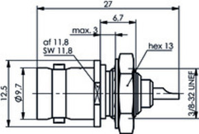 Telegärtner BNC Einbaubuchse UG-625 B/U 50 Ohm 100023404