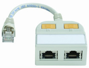 Telegärtner Modular-T-Adapter 2x10/100BT/ungesch. 100023151