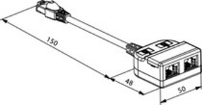 Telegärtner Modular-T-Adapter 2x10/100BT/ungesch. 100023151
