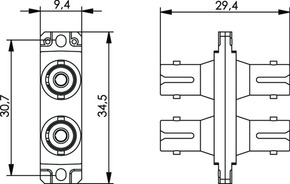 Telegärtner T-ST-Duplex Kuppl.MM+SM Flanschmontage 100007080