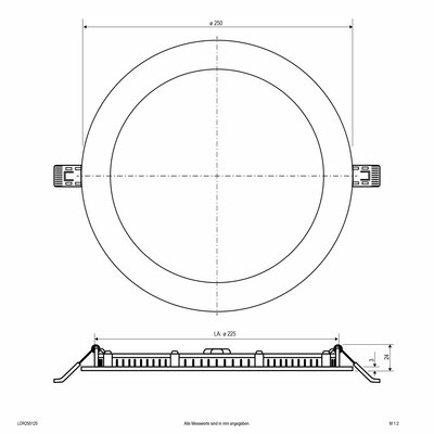 EVN Lichttechnik LED-Einbaupanel LDR250125