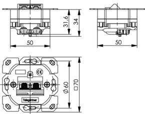 Telegärtner Anschlussdose AMJ45 8/8Cat5e/UP/0 100022939