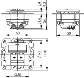 Telegärtner Anschlussdose aws AMJ45 8/8 Klasse E 100022942