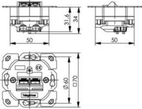 Telegärtner Anschlussdose AMJ45 8/8Klasse E 100022944