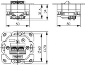 Telegärtner Anschlussdose AMJ45 8/8Klasse E 100022944