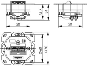 Telegärtner Anschlussdose AMJ45 8/8Klasse E 100022944
