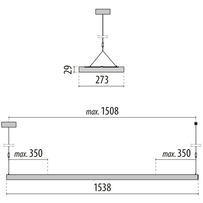 Performance in Light LED-Pendelleuchte 830/840, schwarz LTX17A6FB801