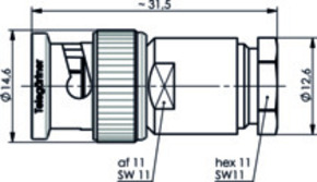Telegärtner BNC Kabelstecker Druckv. F.RG 58(G1) 100023337