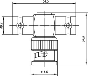 Telegärtner BNC T-Stück (F-M-F) UG-274A/U 50 Ohm 100023596