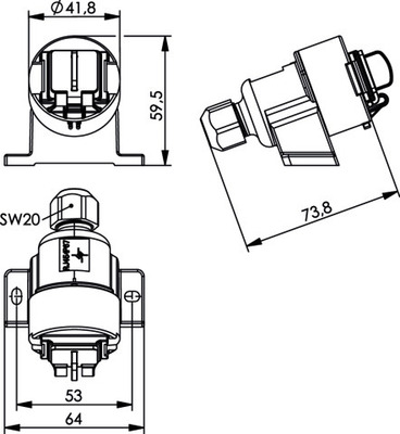 Telegärtner Anschlussdose 1xRJ45, Cat.6 100022949