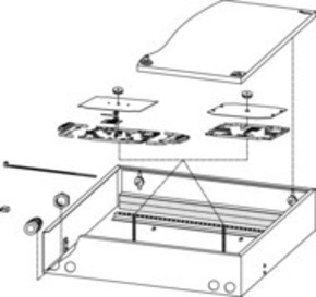 Telegärtner LWL-Wandspleissbox B/H/T 440x440x95mm 100022177