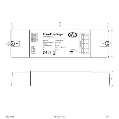 EVN Lichttechnik LED-Funk-Steuerung 12-24VDC2,4GHz FCMULTI4X6A