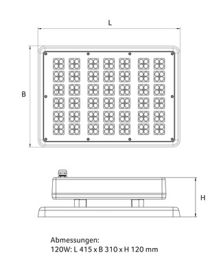 Abalight LED-Flächenstrahler 860 QUADRO-120-860-V80CG