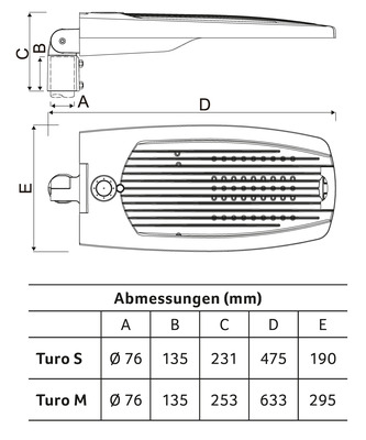 Abalight LED-Außenleuchte 740 TURO-M-43-87-740-ST