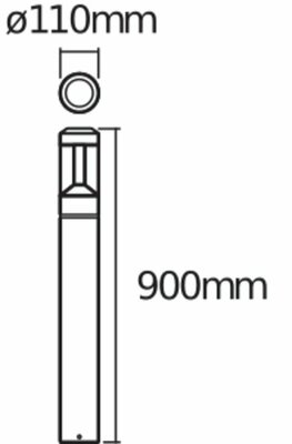 Ledvance LED-Pollerleuchte 900mm END.ST.L.Mod90012WDG