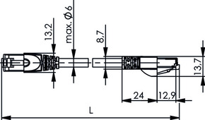 Telegärtner Patchkabel S/FTP 6A gr 5,0m 100008643