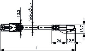 Telegärtner Patchkabel F/UTP 5E gr 1,0m HF 100008170