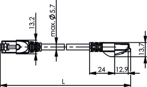 Telegärtner Patchkabel F/UTP 5E gr 3,0m HF 100008572
