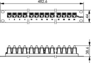 Telegärtner 19Z.-Modulträger 1HE inkl. 24AMJ Module 100007007