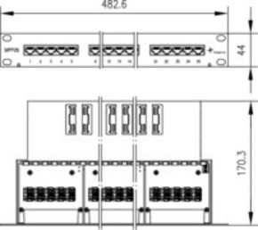 Telegärtner 19Z.Patch Panel 1HE MPPI25-H Cat3,gr 100007025