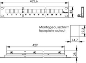 Telegärtner 19Z.-Modulträger 1HE für 24AMJ Module 100021496