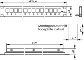 Telegärtner 19Z.-Modulträger 1HE für 24AMJ Module 100021496