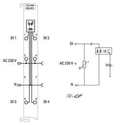 WAGO GmbH & Co. KG 4-Kanal-Digitaleingang AC 230 V 753-444/000-001