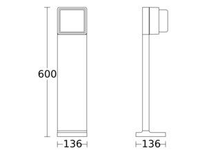 Steinel LED-Außenleuchte o. Sensor 136 x 146 x 600 mm GL 85-600 C 3000K