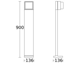 Steinel LED-Außenleuchte o. Sensor 136 x 146 x 900 mm GL 85-900 C 3000K