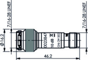 Telegärtner R-TNC-Dämpfungsglied 3 GHz, (m-f) 100023847