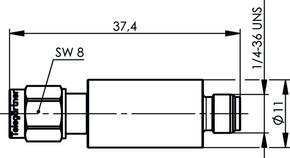 Telegärtner SMA-Dämpfungsglied 10 dB 2W 3 GHz (m-f) 100024830