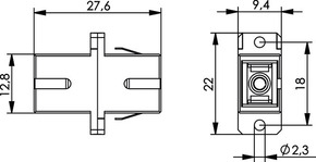 Telegärtner SC Kupplung, Multimode Keramikh. türkis 100007249