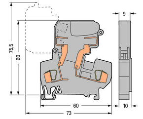 WAGO GmbH & Co. KG 2-Leiter-Sicherungsklemme Abschlussplatte,sw 281-811